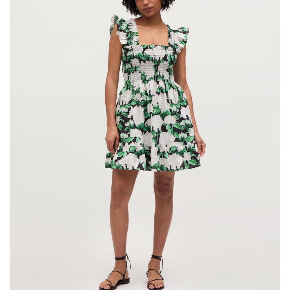 Hill House Elizabeth Nap Dress - black and white floral print XL